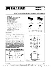 M74HC112 datasheet pdf SGS Thomson Microelectronics