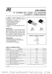 STD17NE03L datasheet pdf SGS Thomson Microelectronics