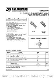STK22N05 datasheet pdf SGS Thomson Microelectronics