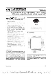 TDA7464 datasheet pdf SGS Thomson Microelectronics