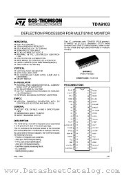 TDA9103 datasheet pdf SGS Thomson Microelectronics