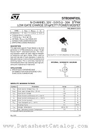 STB36NF03L datasheet pdf SGS Thomson Microelectronics