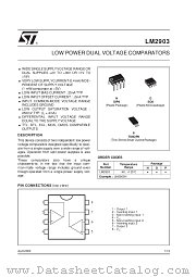 LM2903PT datasheet pdf SGS Thomson Microelectronics