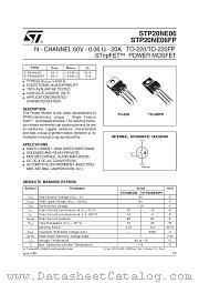 STP20NE06FP datasheet pdf SGS Thomson Microelectronics