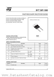 BYT30P-1000,-SOD93 datasheet pdf SGS Thomson Microelectronics
