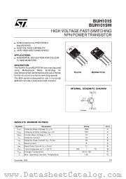 BUH1015 datasheet pdf SGS Thomson Microelectronics