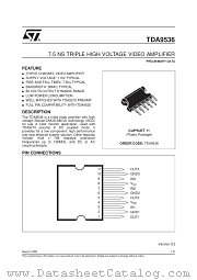 TDA9536 datasheet pdf SGS Thomson Microelectronics