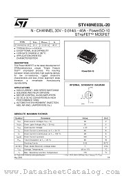 STV40NE03L-20 datasheet pdf SGS Thomson Microelectronics