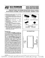 HCC40193B datasheet pdf SGS Thomson Microelectronics