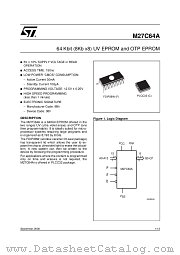 M27C64A datasheet pdf SGS Thomson Microelectronics