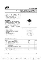 STS8NF30L datasheet pdf SGS Thomson Microelectronics