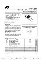 STP11NM60 datasheet pdf SGS Thomson Microelectronics