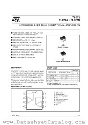 TL072CN datasheet pdf SGS Thomson Microelectronics