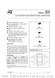 LM124N datasheet pdf SGS Thomson Microelectronics