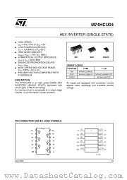 M74HCU04TTR datasheet pdf SGS Thomson Microelectronics