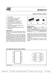M74HCT75TTR datasheet pdf SGS Thomson Microelectronics