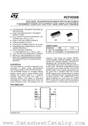 HCF4026BEY datasheet pdf SGS Thomson Microelectronics