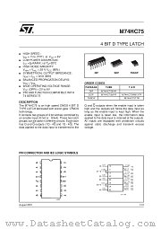 M74HC75M1R datasheet pdf SGS Thomson Microelectronics