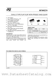M74HC74TTR datasheet pdf SGS Thomson Microelectronics