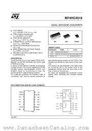 M74HC4518M1R datasheet pdf SGS Thomson Microelectronics