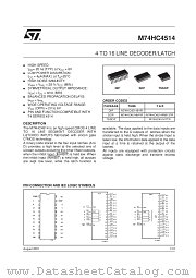 M74HC4514RM13TR datasheet pdf SGS Thomson Microelectronics