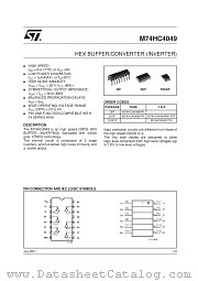 M74HC4049B1R datasheet pdf SGS Thomson Microelectronics