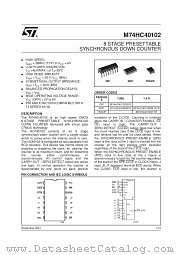 M74HC40102B1R datasheet pdf SGS Thomson Microelectronics
