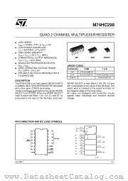 M74HC298RM13TR datasheet pdf SGS Thomson Microelectronics