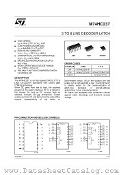 M74HC237B1R datasheet pdf SGS Thomson Microelectronics