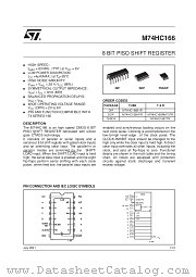 M74HC166TTR datasheet pdf SGS Thomson Microelectronics