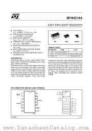 M74HC164B1R datasheet pdf SGS Thomson Microelectronics