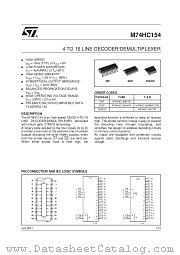 M74HC154RM13TR datasheet pdf SGS Thomson Microelectronics