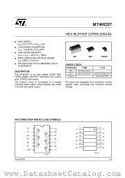 M74HC07B1R datasheet pdf SGS Thomson Microelectronics