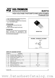 BUH715 datasheet pdf SGS Thomson Microelectronics