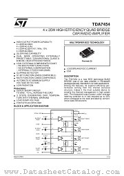 TDA7454 datasheet pdf SGS Thomson Microelectronics