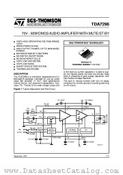 TDA7296V datasheet pdf SGS Thomson Microelectronics