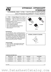 STB9NK50Z datasheet pdf SGS Thomson Microelectronics