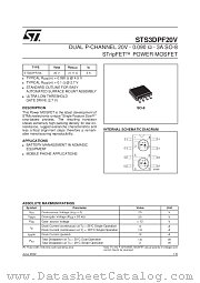 STS3DPF20V datasheet pdf SGS Thomson Microelectronics