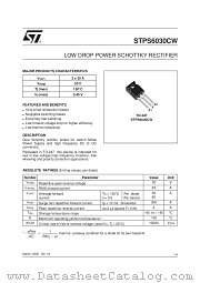 STPS6030CW datasheet pdf SGS Thomson Microelectronics