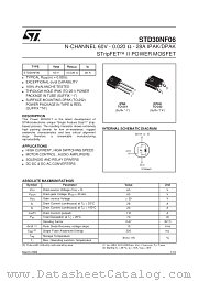 STD30NF06 datasheet pdf SGS Thomson Microelectronics