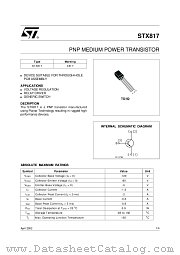 STX817 datasheet pdf SGS Thomson Microelectronics