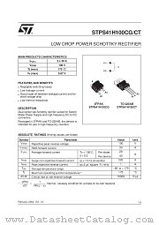 STPS41H100CG-STPS41H100CT datasheet pdf SGS Thomson Microelectronics
