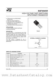 BUF420AW datasheet pdf SGS Thomson Microelectronics