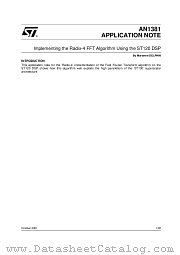 AN1381 datasheet pdf SGS Thomson Microelectronics