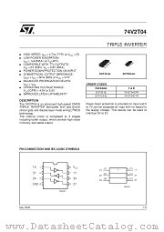 74V2T04STR datasheet pdf SGS Thomson Microelectronics