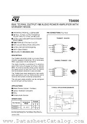 TS4890ID datasheet pdf SGS Thomson Microelectronics