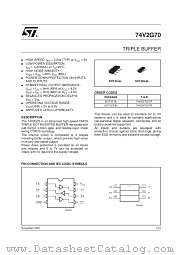 74V2G70CTR datasheet pdf SGS Thomson Microelectronics