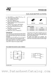 74V2G125STR datasheet pdf SGS Thomson Microelectronics