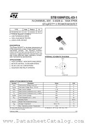 STB100NF03L-03-1 datasheet pdf SGS Thomson Microelectronics