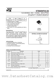 STB80NF55-06 datasheet pdf SGS Thomson Microelectronics